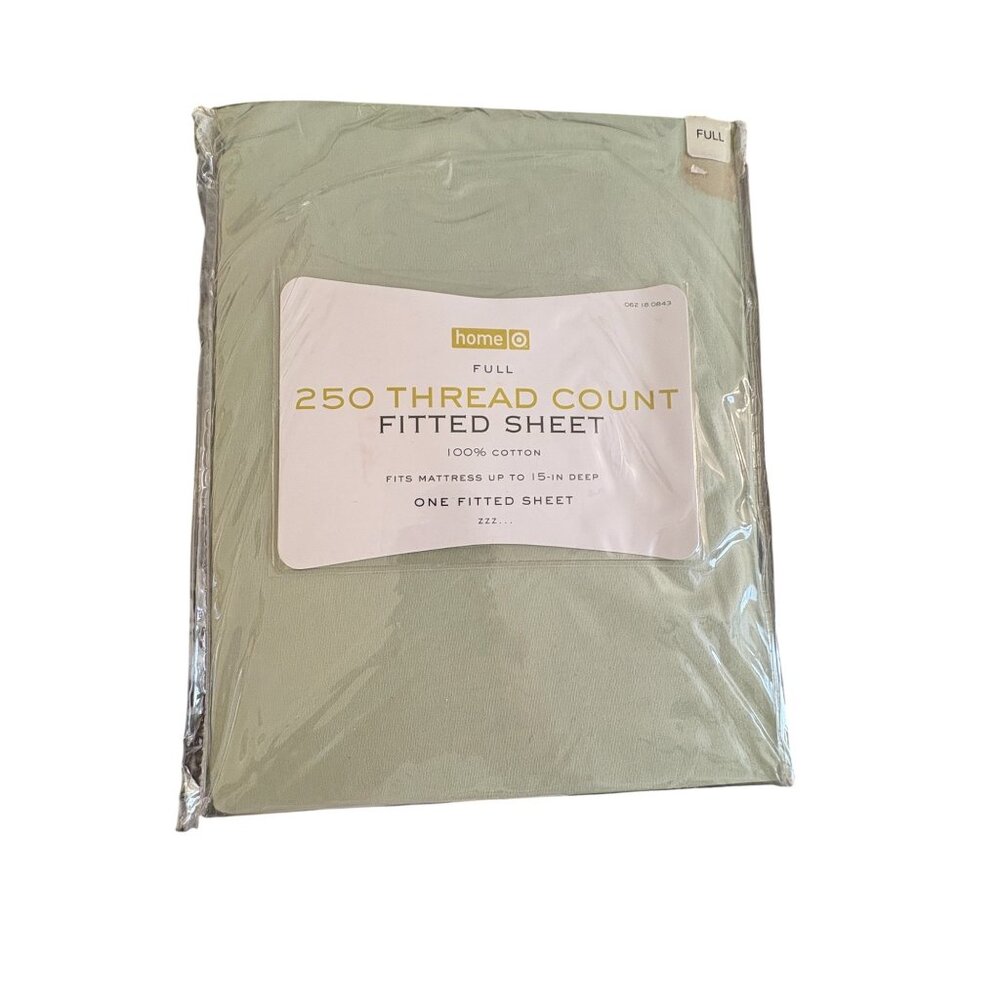 Target Home 100% 250 Count Full Fitted Sheet 15" Deep Sage Green NEW IN PACKAGE